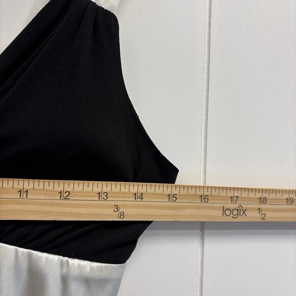 En Focus Studio Baby Doll‎ Mini Dress Women 6P Black Cream Y2K Cocktail Summer - Picture 3 of 7